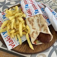 Fries good, falafel bad   at Yasouvlaki in Naxos