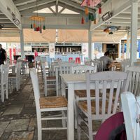 Covered enclosed area on marina  at Yasouvlaki in Naxos