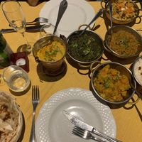 Dal, vegetable curry, eggplant, biryani, spinach  at Gandhi in Rome