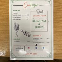 Menu 2 at Carivegan  in South East London