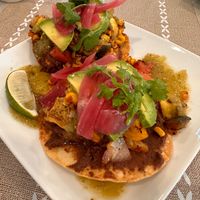Vegan Tostados at Three Bird Cafe in Eureka Springs
