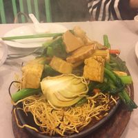 Sizzling Chow Mein at Po Kong Vegetarian Restaurant in Vancouver