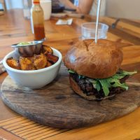 Veggie burger at Pitanga in Brooklyn