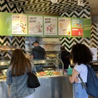The counter at Maoz - Damrak in Amsterdam