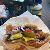 Fill as much as you want!  at Maoz - Damrak in Amsterdam