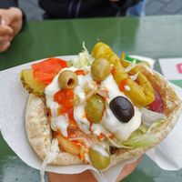 My first pita try at Maoz - Damrak in Amsterdam
