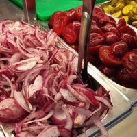Salad bar at Maoz - Damrak in Amsterdam