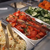 Salad bar at Maoz - Damrak in Amsterdam