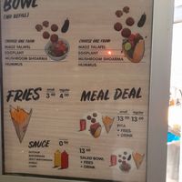 Menu at Maoz - Damrak in Amsterdam