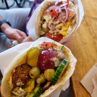 Massive pittas! at Maoz - Damrak in Amsterdam