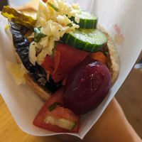 Falafel wrap at Maoz - Damrak in Amsterdam