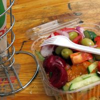 Vegan salad at Maoz - Damrak in Amsterdam