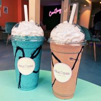 Cookie Monster milkshake and snickers milkshake (say vegan when you order, vegan whipped cream) - so good!  at Craving in Bergen