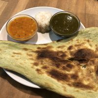 Spinach Nan  at Shama Vegetarian Indian Restaurant in Osaka