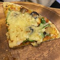 vegan cheese naan pizza was soooo good  at Shama Vegetarian Indian Restaurant in Osaka