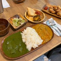 Plus a mango soymilk smoothie  at Shama Vegetarian Indian Restaurant in Osaka