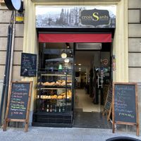 From the tables outside. There are also a few inside.  at CroisSants in Barcelona