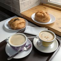 Cruasanes y café  at CroisSants in Barcelona