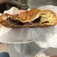 Blueberry and vegan cream cheese croissant - also excellent!   at CroisSants in Barcelona