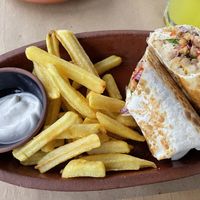 Chickpea wrap w homemade Mayo   at Sisters' Plant Based in Goreme