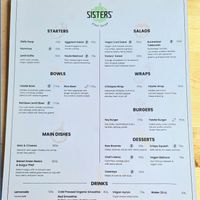Menu  at Sisters' Plant Based in Goreme
