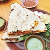 Tlayuda at Trigo Verde in Oaxaca