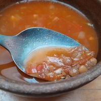 Un rico caldito de lentejas at Trigo Verde in Oaxaca