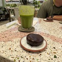 Vegan snickers and verde smoothie  at La Esquina in San Jose Del Cabo