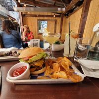 Vegan impossible burger & outdoor seating in NYC at Crown Alley in New York City