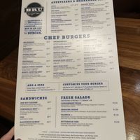 Menu  at Bru Burger Bar in Indianapolis