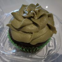 Matcha cupcake with glitter at Totally Sweet in Cleveland