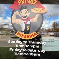 Hours as of November 2021 at Primoz Pizzeria in Mentor