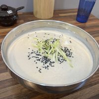 Cold noodles w black bean soup  at Daom Noodle 다옴국수 in Seoul