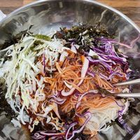 Spicy mixed noodles dish  at Daom Noodle 다옴국수 in Seoul