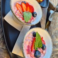 Coconut yogurt with fruits at BYOKO in Malaga
