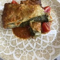 Spinach Pie. Sooo good! at Cafe Central in Ayia Napa