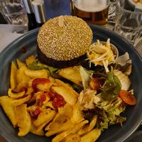 Beetroot burger at Cafe Central in Ayia Napa