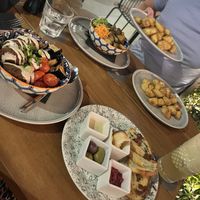 Falafel Bowl & Garlic Bread WITHOUT cheese + hummus and olives  at Cafe Central in Ayia Napa