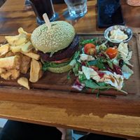 Beetroot burger at Cafe Central in Ayia Napa