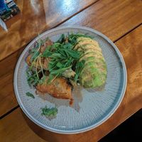 Spanakopitta with a side of avocado at Cafe Central in Ayia Napa