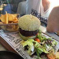 Beet root burger   at Cafe Central in Ayia Napa