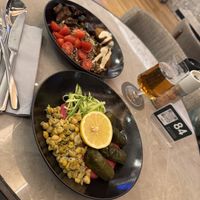 Vine leaves and falafel plates 😍 #Veganuary at Cafe Central in Ayia Napa