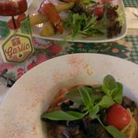 pasta + way-too-tall burger @ Veggie SF at Veggie4Love in Hong Kong Island