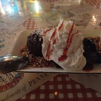 Chocolate molten cake with ice cream at Veggie4Love in Hong Kong Island