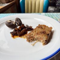 Traditional HK turnip cake! Oops. Had a bite   at Veggie4Love in Hong Kong Island