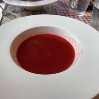 Beetroot soup as part of lunch set   at Veggie4Love in Hong Kong Island