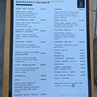 Menu on 12 June 2022 at Caffe Cinema in Rovinj