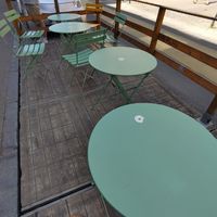 Outdoor seating at Taylor's Cafe in Brussels