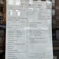 menu  at Taylor's Cafe in Brussels