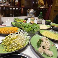 Vegetables for hot pot at Vegan Hot Pot in Xinxing